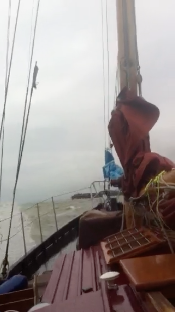 Tramontana seeking the safety of Brighton Marina